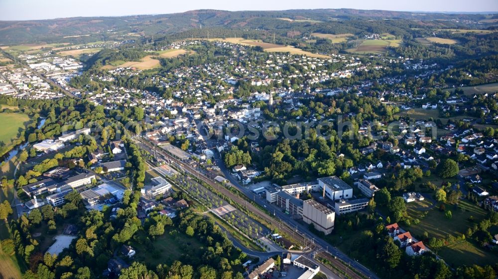 Aerial image Eitorf - Town View of the streets and houses of the residential areas in Eitorf in the state North Rhine-Westphalia, Germany