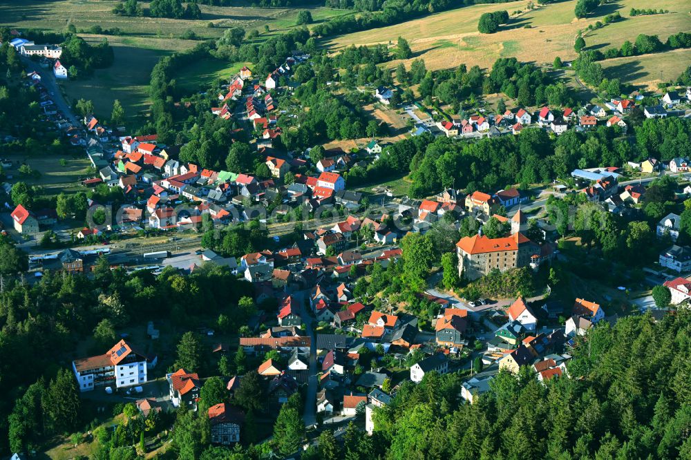 Aerial photograph Elgersburg - Town View of the streets and houses of the residential areas in Elgersburg at Thüringer Wald in the state Thuringia, Germany