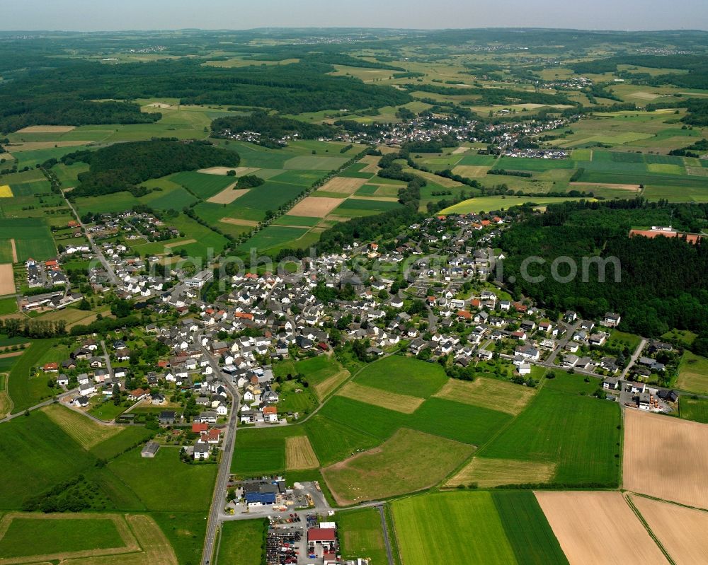 Aerial image Ellar - Town View of the streets and houses of the residential areas in Ellar in the state Hesse, Germany