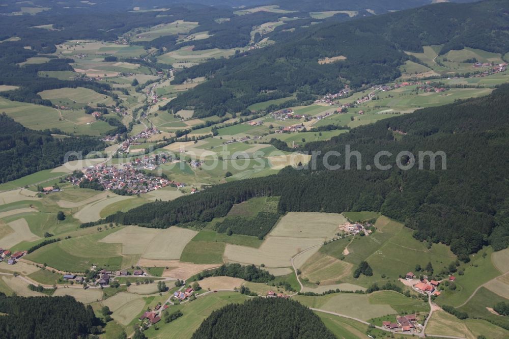 Aerial image Elzach-Prechtal, im Tal der Elz - Local view of Elzach-Prechtal, in the Elz-valley; in the state of Baden-Württemberg