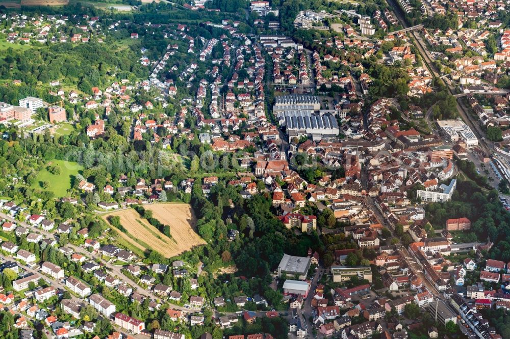 Emmendingen from the bird's eye view: Town View of the streets and houses of the residential areas in Emmendingen in the state Baden-Wuerttemberg, Germany