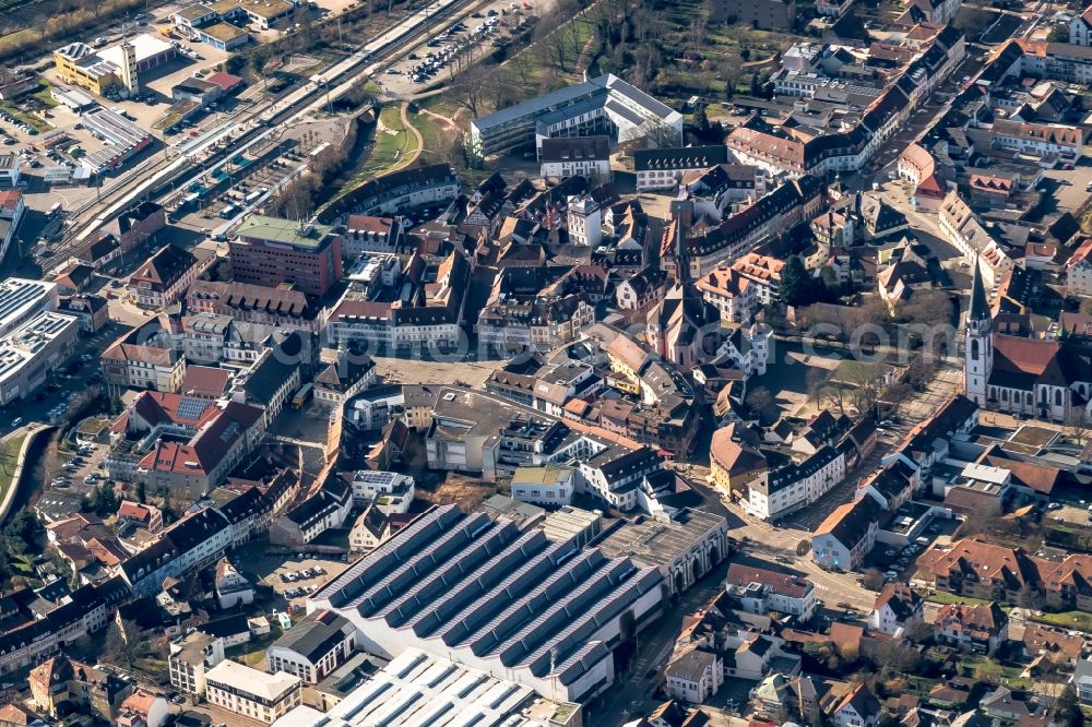 Emmendingen from above - Town View of the streets and houses of the residential areas in Emmendingen in the state Baden-Wuerttemberg, Germany