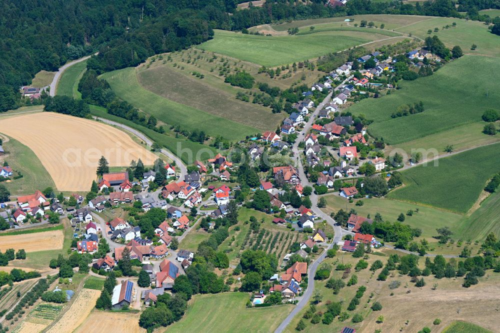 Emmendingen from above - Town View of the streets and houses of the residential areas on street Brandelweg in the district Maleck in Emmendingen in the state Baden-Wuerttemberg, Germany