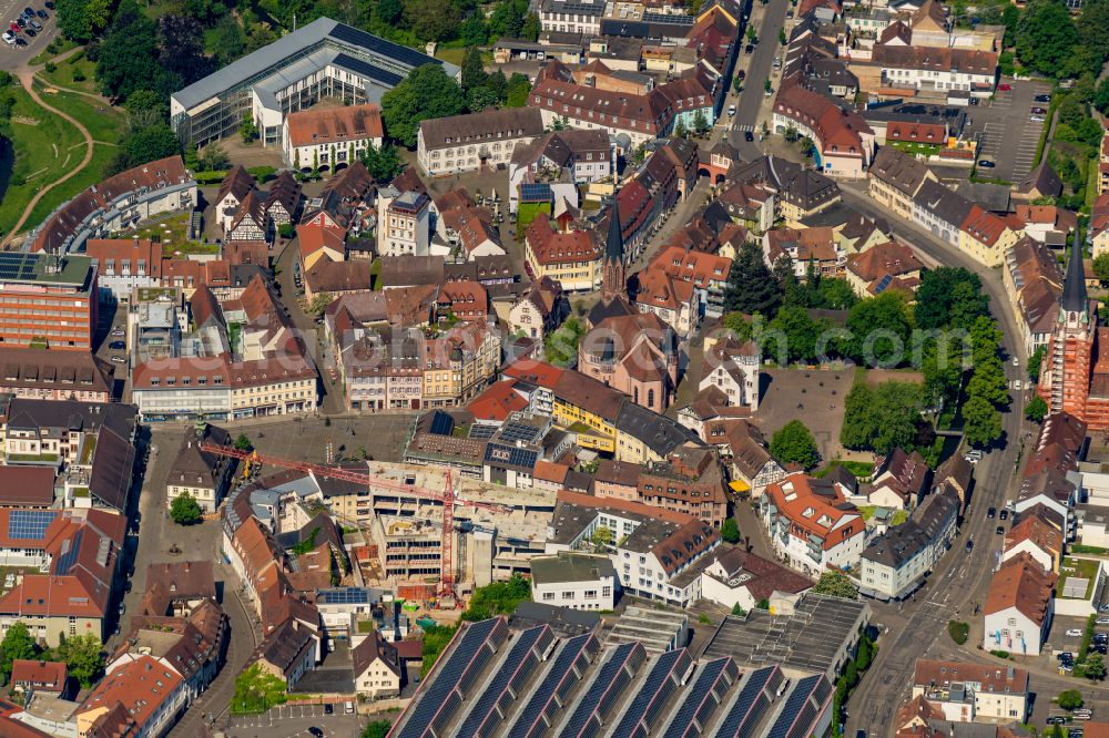 Emmendingen from above - Town View of the streets and houses of the residential areas in Emmendingen in the state Baden-Wuerttemberg, Germany