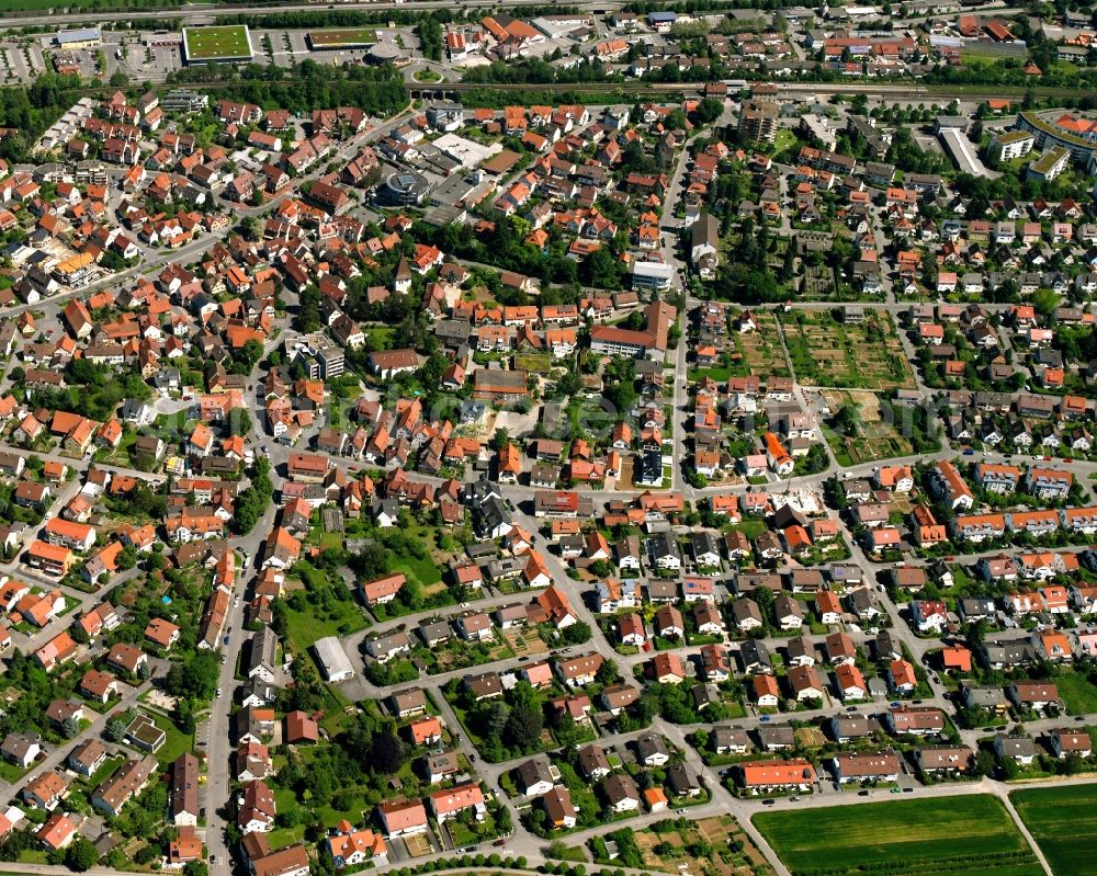 Aerial image Endersbach - Town View of the streets and houses of the residential areas in Endersbach in the state Baden-Wuerttemberg, Germany