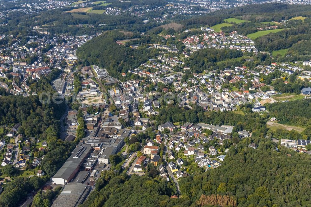 Ennepetal from above - Town View of the streets and houses of the residential areas in Ennepetal at Ruhrgebiet in the state North Rhine-Westphalia, Germany