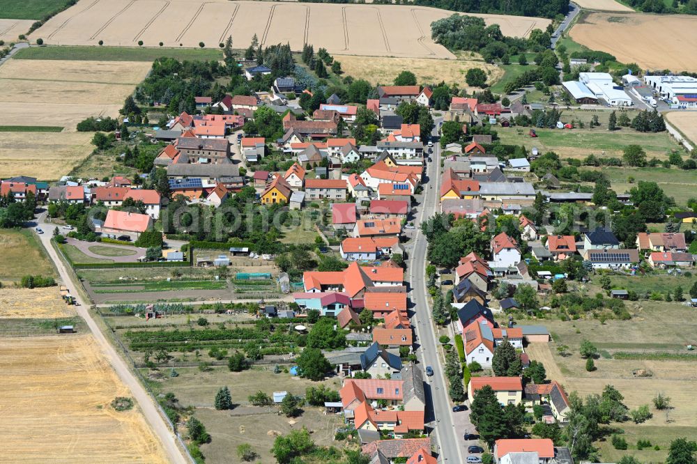 Aerial photograph Goseck - City view of the streets and houses of the residential areas along Burgstrasse in Goseck in the state Saxony-Anhalt, Germany