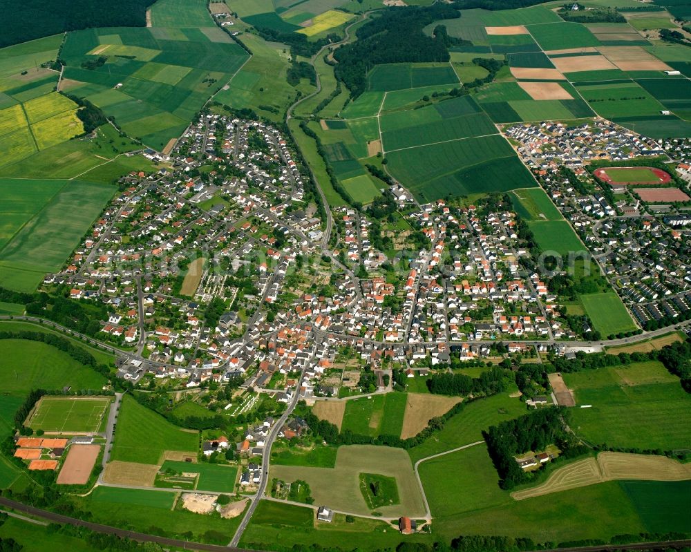 Aerial photograph Erbach - Town View of the streets and houses of the residential areas in Erbach Odenwaldkreis in the state Hesse, Germany