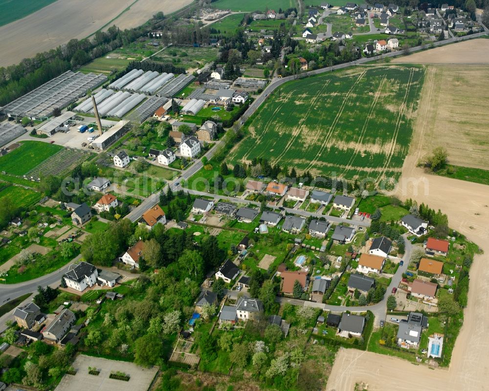 Aerial image Erlau - Town View of the streets and houses of the residential areas in Erlau in the state Saxony, Germany