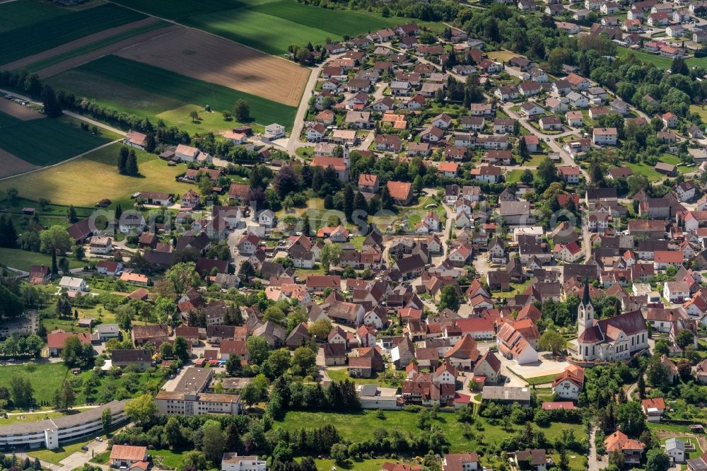 Aerial photograph Ertingen - Town View of the streets and houses of the residential areas in Ertingen in the state Baden-Wuerttemberg, Germany