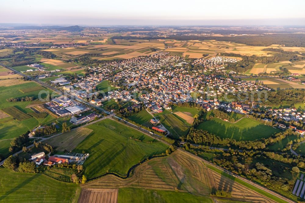 Aerial photograph Ertingen - Town View of the streets and houses of the residential areas in Ertingen in the state Baden-Wuerttemberg, Germany