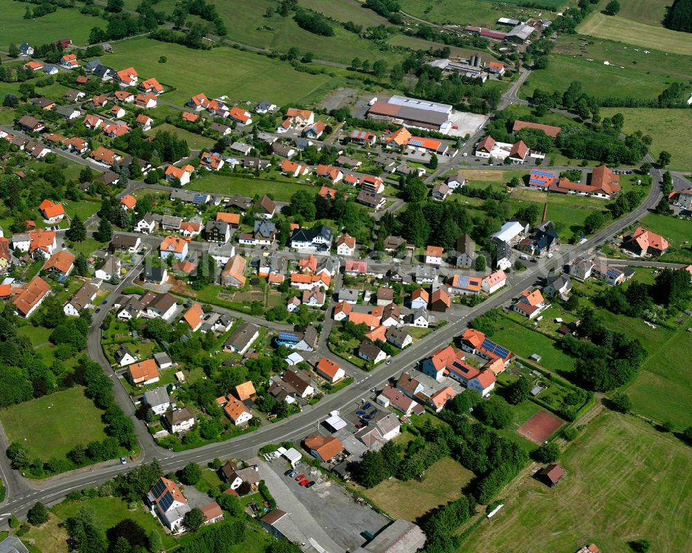 Aerial image Ferienpark Burgblick - Town View of the streets and houses of the residential areas in Ferienpark Burgblick in the state Hesse, Germany