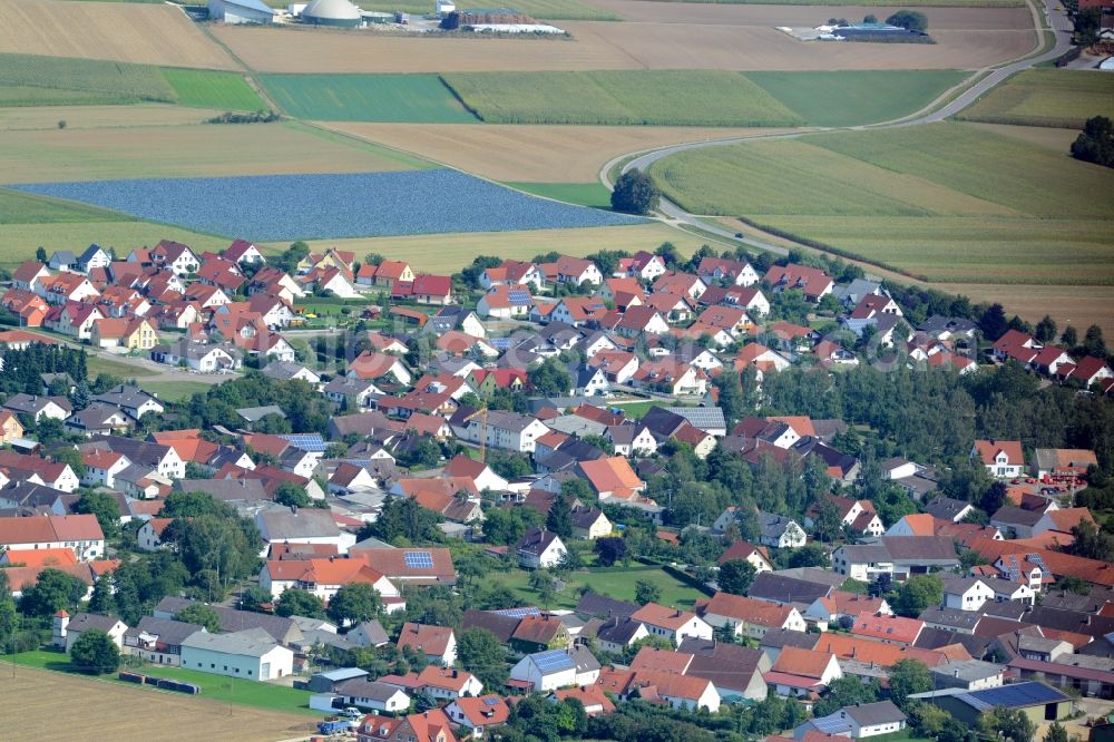 Aerial image Finningen - Town View of the streets and houses of the residential areas of Finningen in the state Bavaria