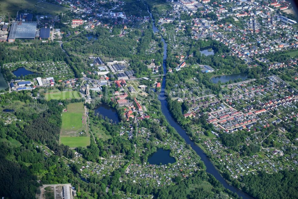 Finowfurt from the bird's eye view: Town View of the streets and houses of the residential areas in Finowfurt in the state Brandenburg, Germany