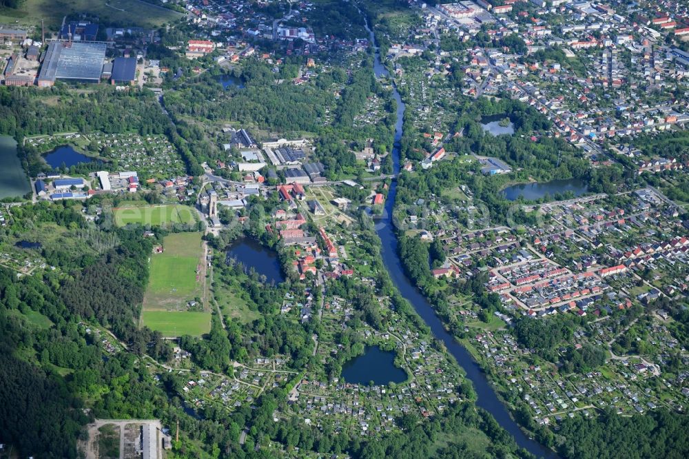 Aerial image Finowfurt - Town View of the streets and houses of the residential areas in Finowfurt in the state Brandenburg, Germany