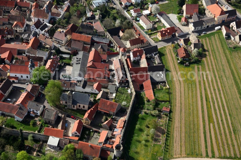 Flörsheim - Dalsheim from the bird's eye view: Townscape Flörsheim-Dalsheim in the state of Rhineland-Palatinate