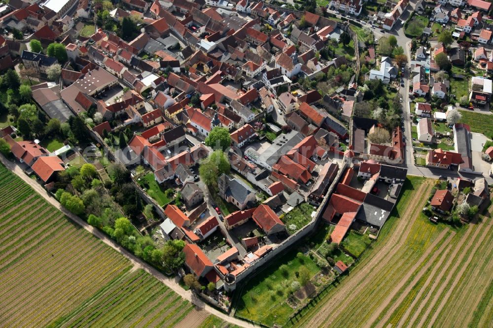 Aerial image Flörsheim - Dalsheim - Townscape Flörsheim-Dalsheim in the state of Rhineland-Palatinate