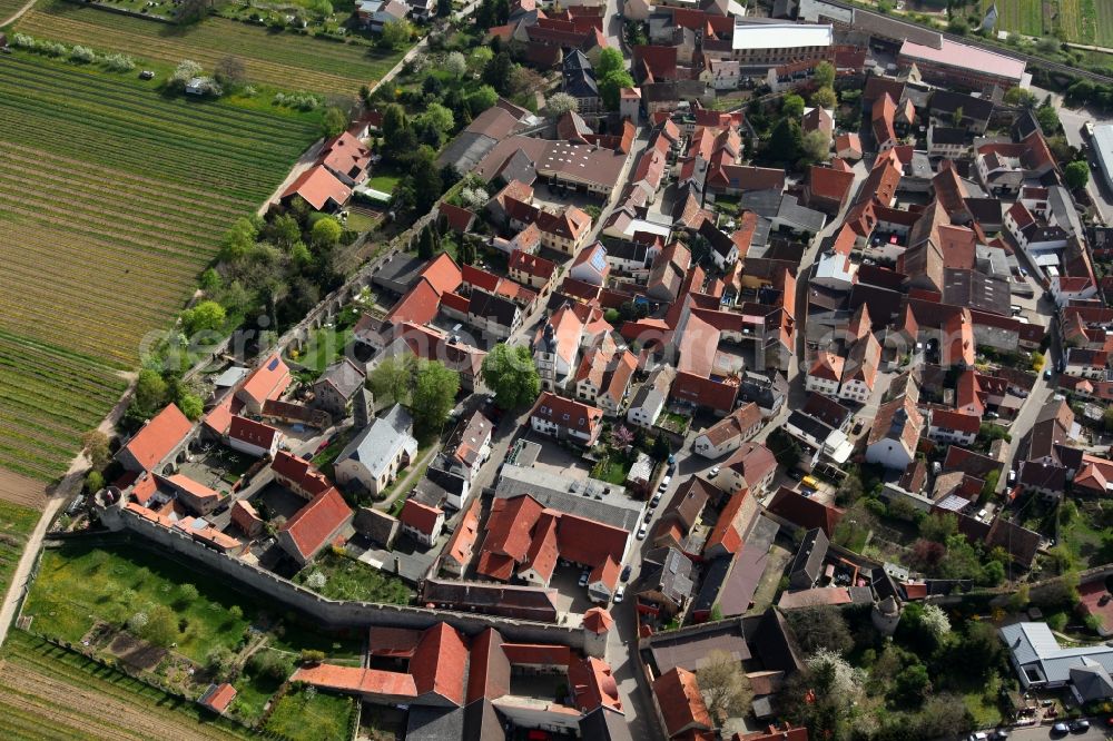 Aerial photograph Flörsheim - Dalsheim - Townscape Flörsheim-Dalsheim in the state of Rhineland-Palatinate