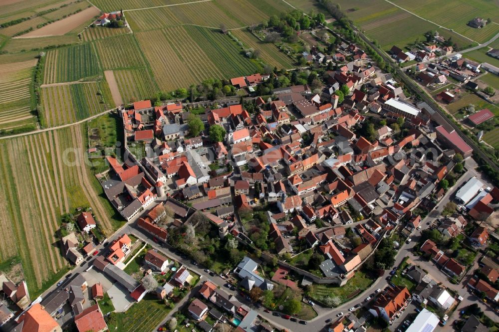 Flörsheim - Dalsheim from above - Townscape Flörsheim-Dalsheim in the state of Rhineland-Palatinate