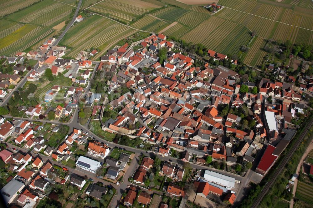 Aerial photograph Flörsheim - Dalsheim - Townscape Flörsheim-Dalsheim in the state of Rhineland-Palatinate