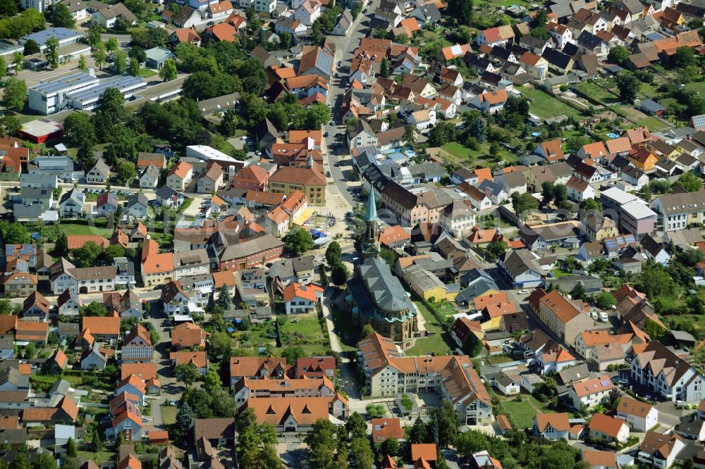 Aerial image Forst - Town View of the streets and houses of the residential areas in Forst in the state Baden-Wuerttemberg