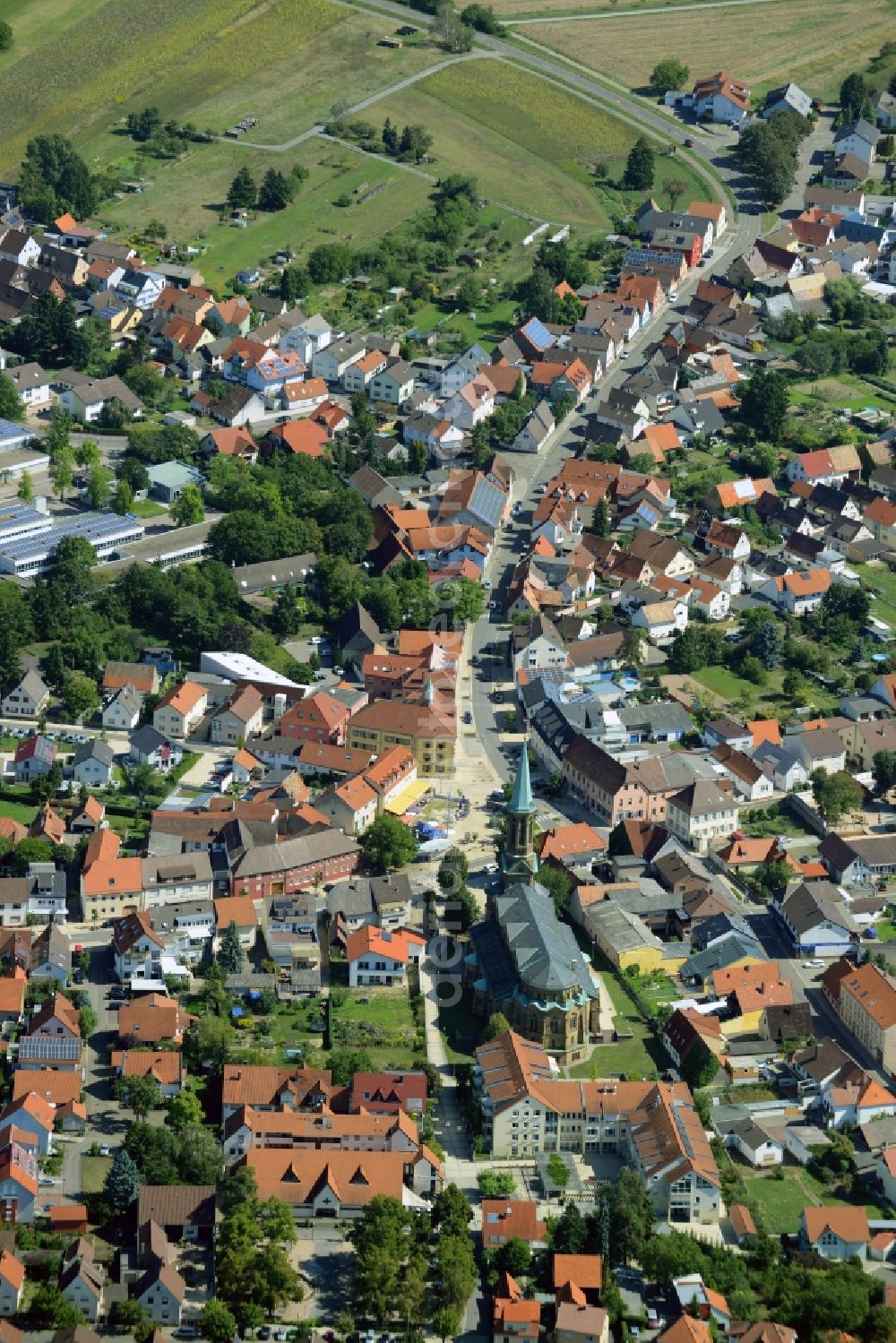 Aerial photograph Forst - Town View of the streets and houses of the residential areas in Forst in the state Baden-Wuerttemberg