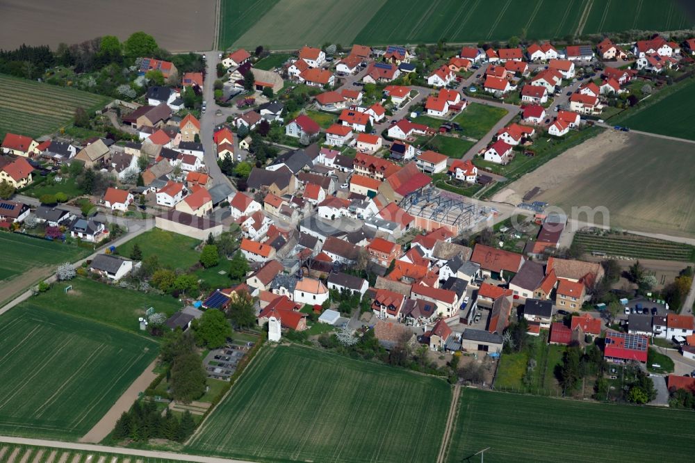 Aerial photograph Frettenheim - Townscape of Frettenheim is a municipality in the district Alzey-Worms in Rhineland-Palatinate