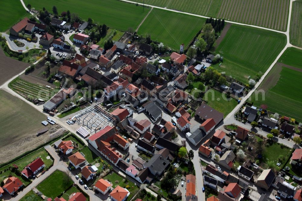 Aerial photograph Frettenheim - Townscape of Frettenheim is a municipality in the district Alzey-Worms in Rhineland-Palatinate