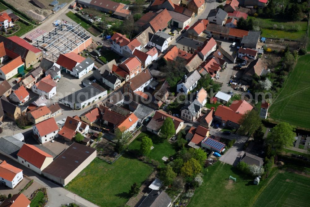 Frettenheim from the bird's eye view: Townscape of Frettenheim is a municipality in the district Alzey-Worms in Rhineland-Palatinate