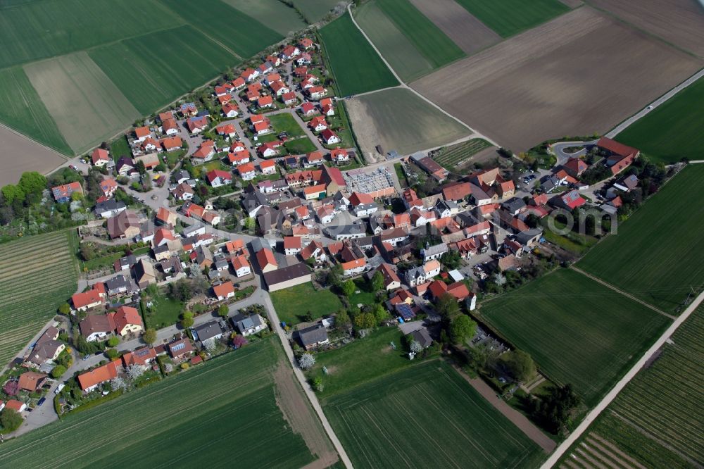 Aerial photograph Frettenheim - Townscape of Frettenheim is a municipality in the district Alzey-Worms in Rhineland-Palatinate