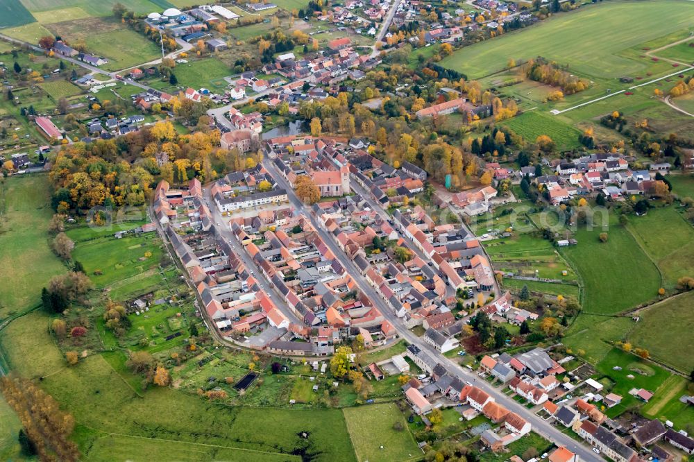 Aerial photograph Freyenstein - Town View of the streets and houses of the residential areas in Freyenstein in the state Brandenburg, Germany