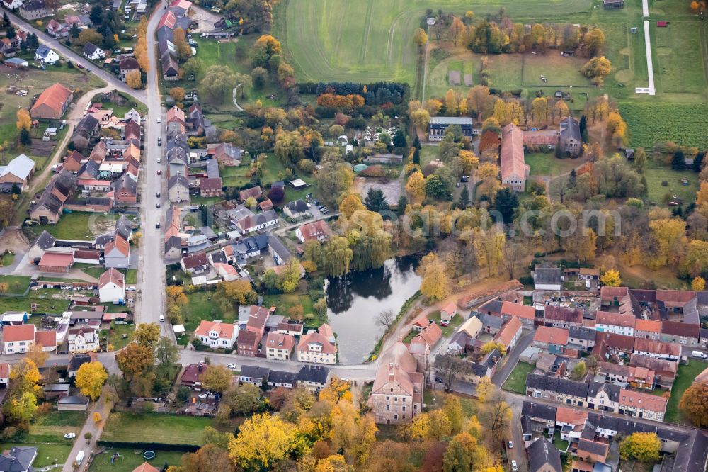 Aerial image Freyenstein - Town View of the streets and houses of the residential areas in Freyenstein in the state Brandenburg, Germany