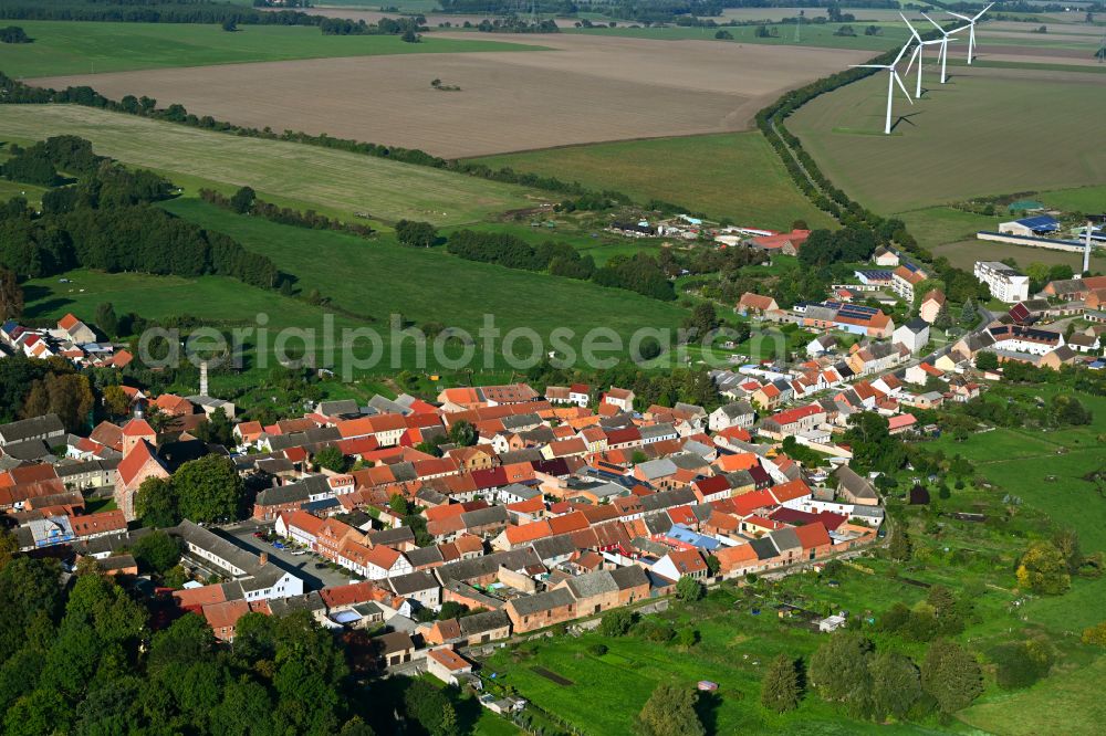 Aerial photograph Freyenstein - Town View of the streets and houses of the residential areas in Freyenstein in the state Brandenburg, Germany