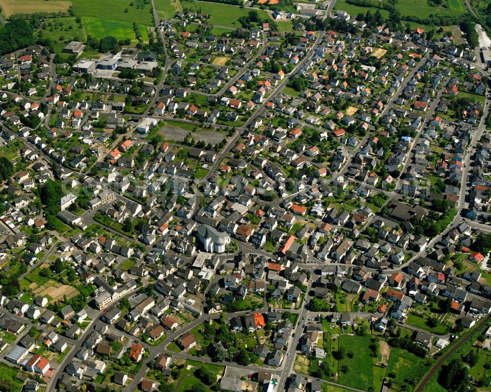 Aerial photograph Frickhofen - Town View of the streets and houses of the residential areas in Frickhofen in the state Hesse, Germany
