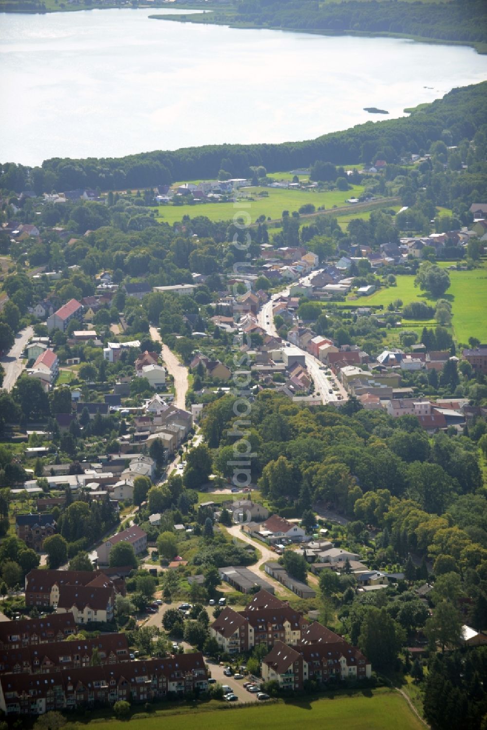 Aerial image Friedrichswalde - Town View of the streets and houses of the residential areas in Friedrichswalde in the state Brandenburg