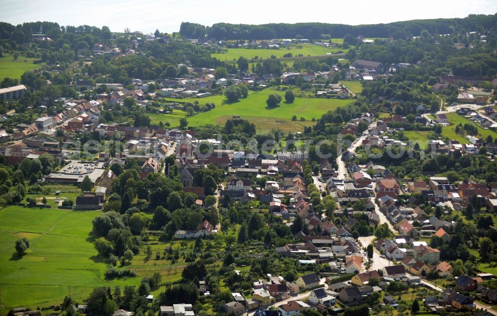 Friedrichswalde from the bird's eye view: Town View of the streets and houses of the residential areas in Friedrichswalde in the state Brandenburg