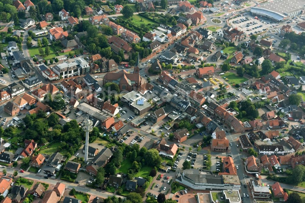 Aerial photograph Friesoythe - Town View of the streets and houses of the residential areas in Friesoythe in the state Lower Saxony