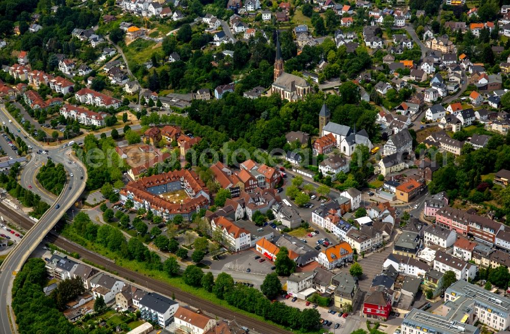 Fröndenberg/Ruhr from the bird's eye view: Town View of the streets and houses of the residential areas in Froendenberg/Ruhr in the state North Rhine-Westphalia