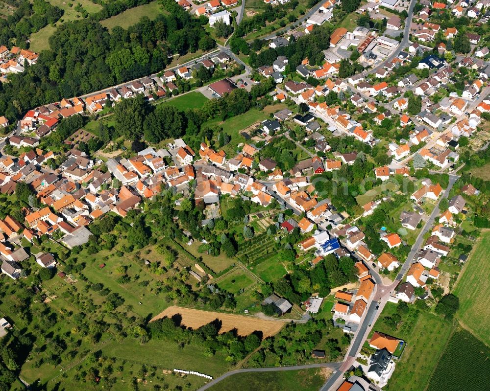 Aerial photograph Fränkisch-Crumbach - Town View of the streets and houses of the residential areas in Fränkisch-Crumbach in the state Hesse, Germany