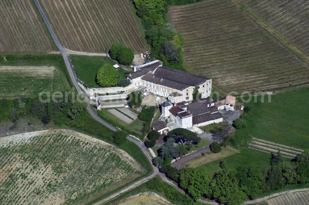 Aerial image Fronsac - Town View of the streets and houses of the residential areas in Fronsac in Aquitaine Limousin Poitou-Charentes, France