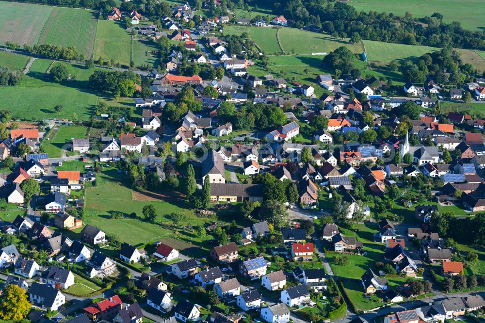 Fürstenau from the bird's eye view: Town View of the streets and houses of the residential areas in Fuerstenau in the state North Rhine-Westphalia, Germany