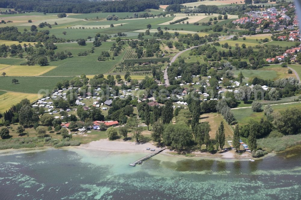 Aerial image Gaienhofen - local view of Gaienhofen Horn in the state of Baden-Wuerttemberg