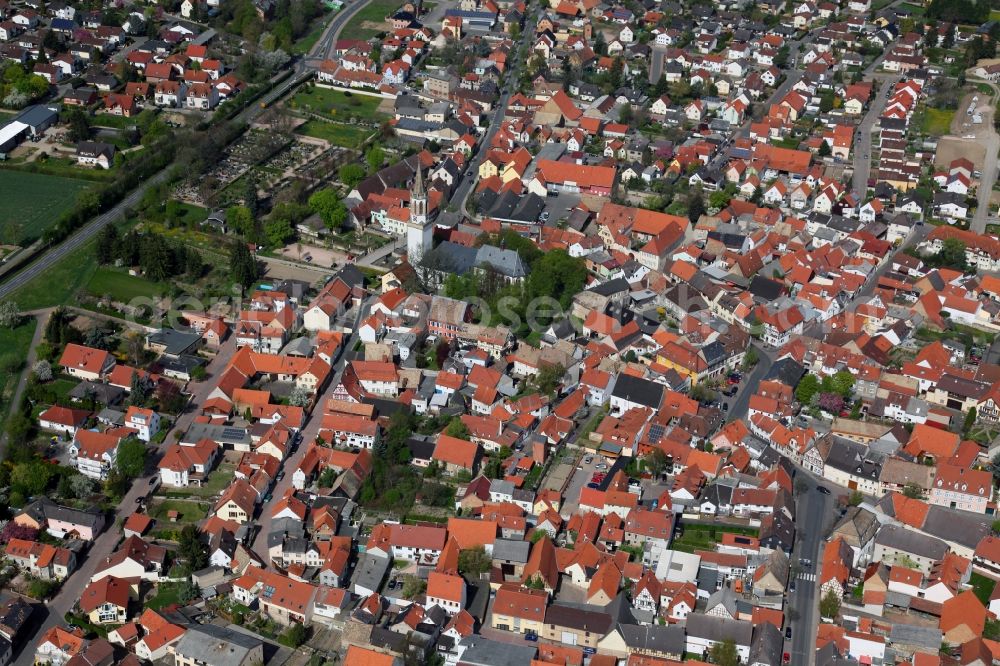 Aerial image Gau-Odernheim - View of Gau- Odernheim in Alzey-Worms district in Rhineland-Palatinate