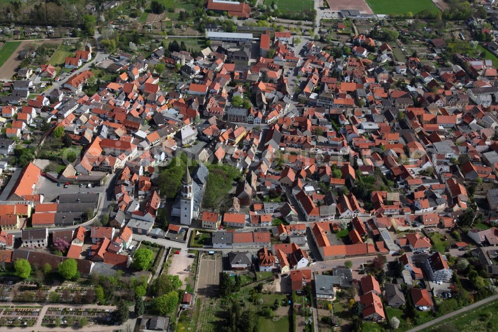 Aerial image Gau-Odernheim - View of Gau- Odernheim in Alzey-Worms district in Rhineland-Palatinate