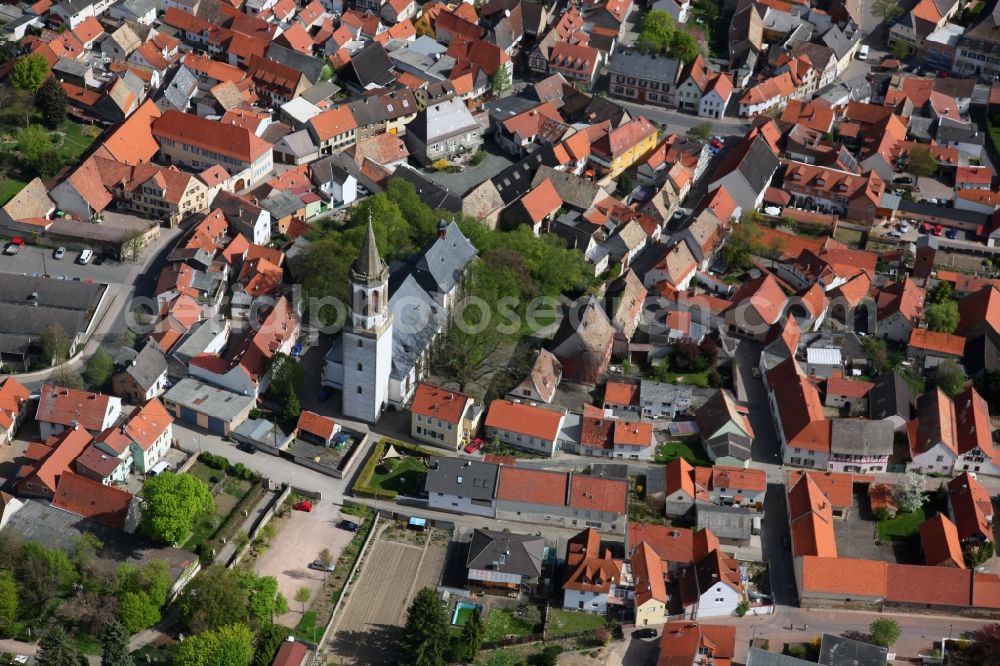 Aerial photograph Gau-Odernheim - View of Gau- Odernheim in Alzey-Worms district in Rhineland-Palatinate