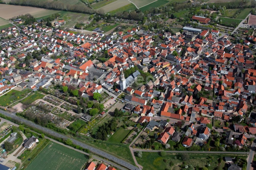 Gau-Odernheim from above - View of Gau- Odernheim in Alzey-Worms district in Rhineland-Palatinate