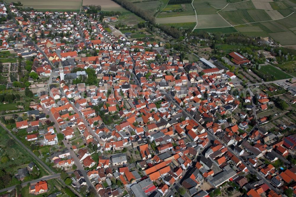 Aerial image Gau-Odernheim - View of Gau- Odernheim in Alzey-Worms district in Rhineland-Palatinate