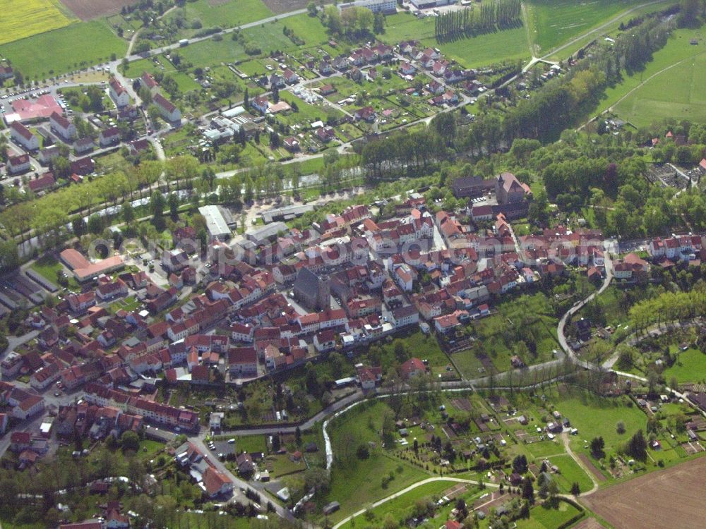 Aerial photograph Geisa - Town View of the streets and houses of the residential areas in Geisa in the state Thuringia, Germany