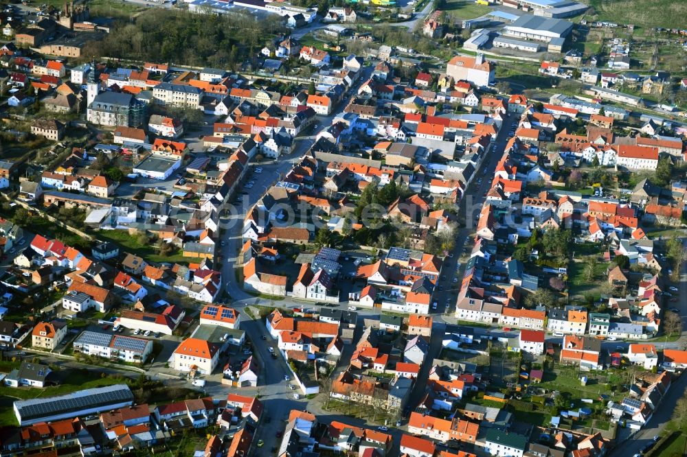 Aerial photograph Allstedt - Town View of the streets and houses of the residential areas in Allstedt in the state Saxony-Anhalt, Germany