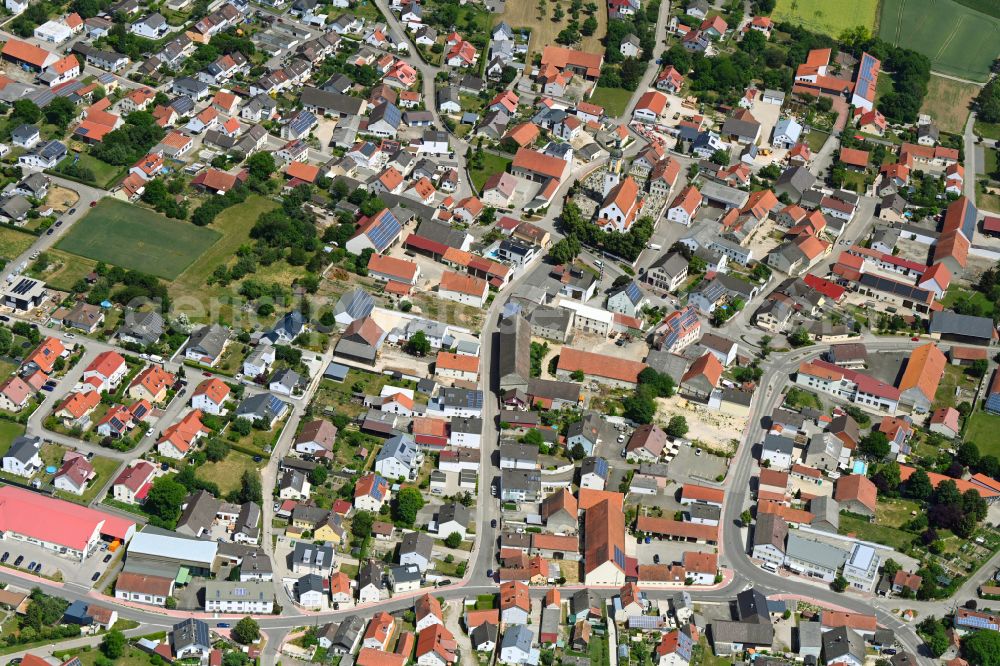 Buxheim from above - Town View of the streets and houses of the residential areas in Buxheim in the state Bavaria, Germany